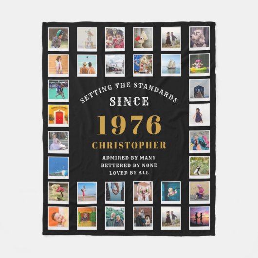 50th Birthday Family Memories Photo Collage Fleece Deken (Voorkant)