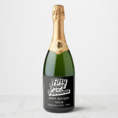 50th Birthday Fifty Years of Fabulous Retro Bold  Sparkling Wijnetiket (Voorkant)