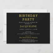 50th Birthday Foto Template 1972 Black Invitation Kaart (Achterkant)