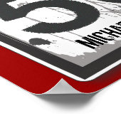 50th Birthday Funny Grungy Speed Limit Sign Poster (Hoek)