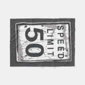 50th Birthday Funny Ngy Speed Limit Sign  Fleece Deken (Voorkant (Horizontaal))
