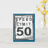 50th Birthday Funny Ngy Speed Limit Sign  Kaart (Gele Bloem)