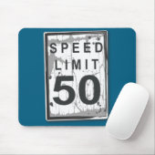 50th Birthday Funny Ngy Speed Limit Sign  Muismat (Met muis)