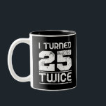 50th Birthday Funny Tweekleurige Koffiemok<br><div class="desc">50th Birthday Funny</div>