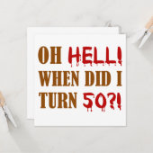 50th Birthday Gag Gift Kaart (Voorkant / Achterkant in situ)