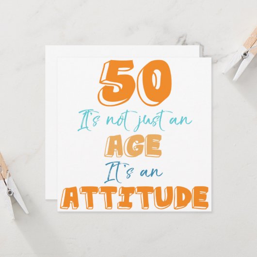 50th Birthday Gag Gift Kaart (Voorkant / Achterkant in situ)