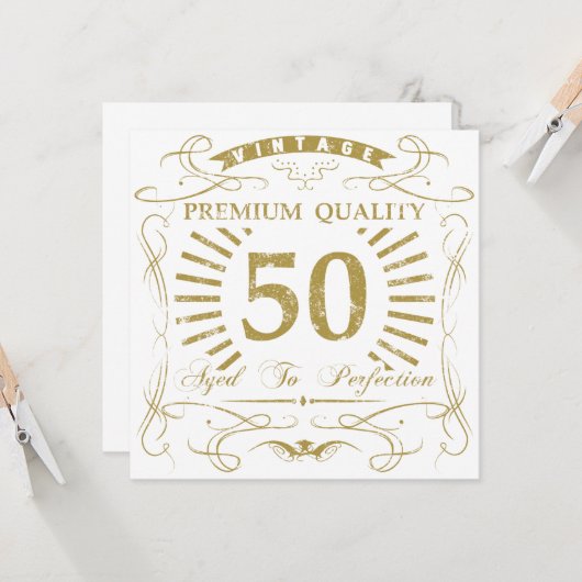 50th Birthday Gag Gift Kaart (Voorkant / Achterkant in situ)