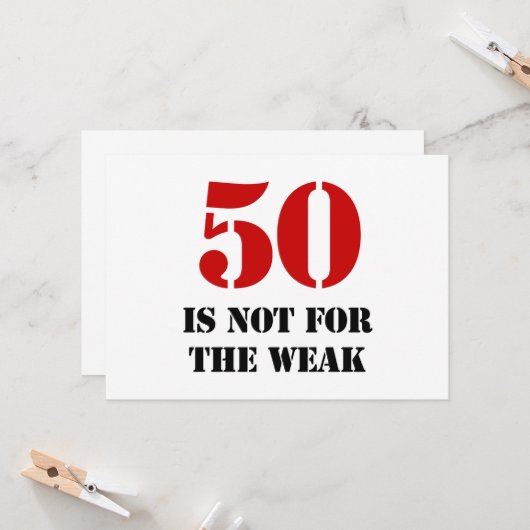 50th Birthday Gag Gift Kaart (Voorkant / Achterkant in situ)
