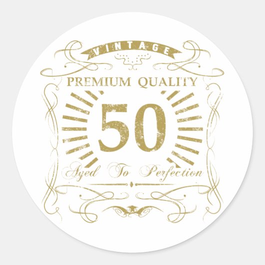 50th Birthday Gag Gift Ronde Sticker (Voorkant)