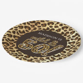 50th Birthday gepersonaliseerde luipaard Folie bal Papieren Bordje (Gekanteld)
