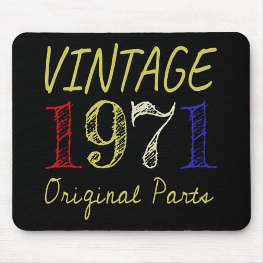 50th Birthday Gift  Retro 1971 Muismat (Voorkant)