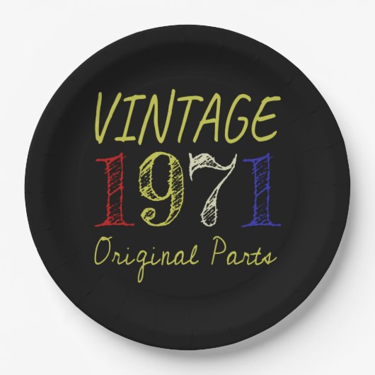 50th Birthday Gift  Retro 1971 Papieren Bordje (Voorkant)