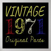 50th Birthday Gift  Retro 1971 Poster (Voorkant)