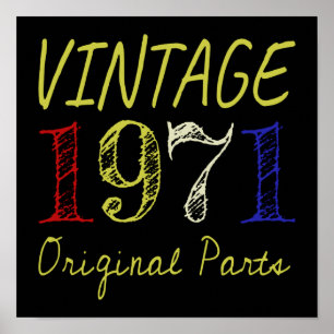 50th Birthday Gift Retro 1971 Poster