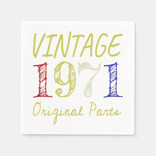50th Birthday Gift Retro 1971 Servet (Voorkant)