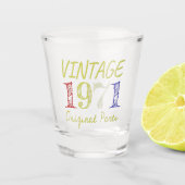 50th Birthday Gift  Retro 1971 Shot Glas (Voorkant)