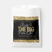 50th Birthday Gold en Black Big Five-Oh Bedankzakje (Voorkant)