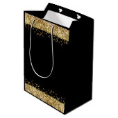 50th Birthday Gold en Black Big Five-Oh Medium Cadeauzakje (Achterkant Gekanteld)