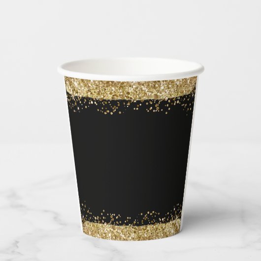 50th Birthday Gold en Black Big Five-Oh Papieren Bekers (Achterkant)