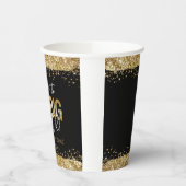 50th Birthday Gold en Black Big Five-Oh Papieren Bekers (Links)