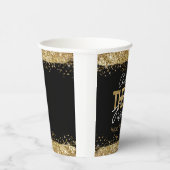 50th Birthday Gold en Black Big Five-Oh Papieren Bekers (Rechts)