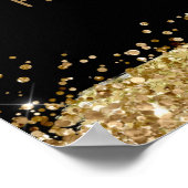 50th Birthday Gold en Black Big Five-Oh Poster (Hoek)