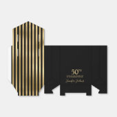 50th Birthday Gold Striped Thank You Bedankdoosjes (Uitgevouwen)