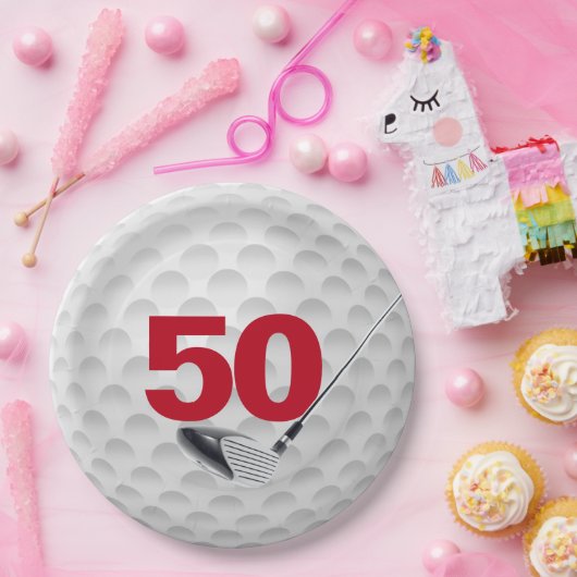 50th Birthday Golf Ball Design Paper Bord (Feest)