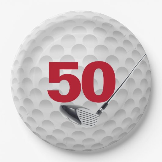 50th Birthday Golf Ball Design Paper Bord (Voorkant)