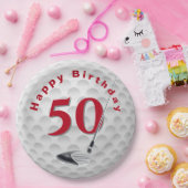 50th Birthday Golf Ball Design Paper Bord (Feest)