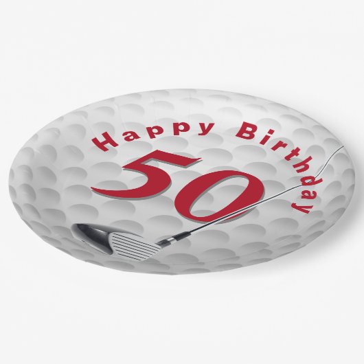 50th Birthday Golf Ball Design Paper Bord (Gekanteld)