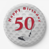 50th Birthday Golf Ball Design Paper Bord (Voorkant)