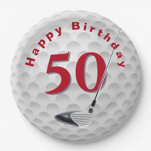 50th Birthday Golf Ball Design Paper Bord (Voorkant)