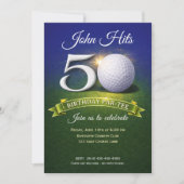 50th Birthday Golf Theme Kaart (Voorkant)