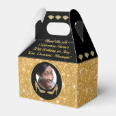 50th Birthday Goodie Bag Ideas, Black and Gold Bedankdoosjes (Voorkant Zijde)
