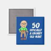 50th Birthday Grumpy Old Man Magnet (Voorkant / Achterkant)