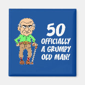 50th Birthday Grumpy Old Man Magnet (Voorkant)