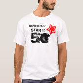 50th Birthday Grunge Text Layered RED Star A002 T-shirt (Voorkant)