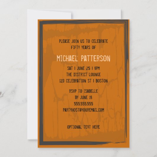 50th Birthday Grungy Countdown Party Invitation Kaart (Achterkant)