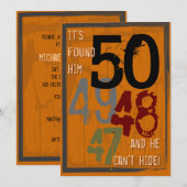 50th Birthday Grungy Countdown Party Invitation Kaart (Voorkant / Achterkant)