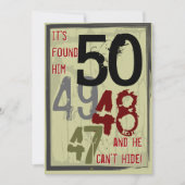 50th Birthday Grungy Countdown Party Invitation Kaart (Voorkant)