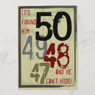 50th Birthday Grungy Countdown Party Invitation Kaart