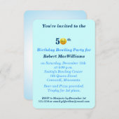 50th Birthday Happy Face Party-uitnodiging Kaart (Voorkant / Achterkant)