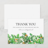 50th Birthday Holly December Birth Flower Custom Bedankkaart (Voorkant / Achterkant)