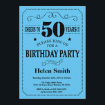 50th Birthday Invitation Black and Blue Kaart<br><div class="desc">50e verjaardag Uitnodiging zwarte en blauwe Typografie. Zwarte en blauwe achtergrond. Volwassen verjaardag. Mannelijke Mannen of vrouwen: Birthday. Kinder jongen of meisje Lady Teen Teenage Bday Invite. 13e 15e 16e 18e 21e 30e 40e 50e 60e 70e 80e 90e 100e. Elke leeftijd. Voor verdere aanpassing, te klikken gelieve de knoop "van...</div>