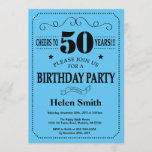 50th Birthday Invitation Black and Blue Kaart<br><div class="desc">50e verjaardag Uitnodiging zwarte en blauwe Typografie. Zwarte en blauwe achtergrond. Volwassen verjaardag. Mannelijke Mannen of vrouwen: Birthday. Kinder jongen of meisje Lady Teen Teenage Bday Invite. 13e 15e 16e 18e 21e 30e 40e 50e 60e 70e 80e 90e 100e. Elke leeftijd. Voor verdere aanpassing, te klikken gelieve de knoop "van...</div>