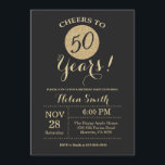 50th Birthday Invitation Black en Gold Glitter Kaart<br><div class="desc">50e verjaardag Uitnodiging zwarte en Gold Glitter Card. Voor verdere aanpassing,  te klikken gelieve de knoop "van de Aanpassing het"en ons ontwerphulpmiddel te gebruiken om deze sjabloon te wijzigen.</div>