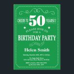 50th Birthday Invitation Green and White Kaart<br><div class="desc">50th Birthday Invitation Green and White Typography. Groene en Witte Achtergrond. Volwassen verjaardag. Mannelijke Mannen of vrouwen: Birthday. Kinder jongen of meisje Lady Teen Teenage Bday Invite. 13e 15e 16e 18e 21e 30e 40e 50e 60e 70e 80e 90e 100e. Elke leeftijd. Voor verdere aanpassing, te klikken gelieve de knoop "van...</div>