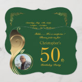 50th, Birthday Invitation Man Elke leeftijd, Foto, Kaart (Voorkant / Achterkant)