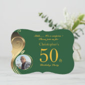 50th, Birthday Invitation Man Elke leeftijd, Foto, Kaart (Staand voorkant)